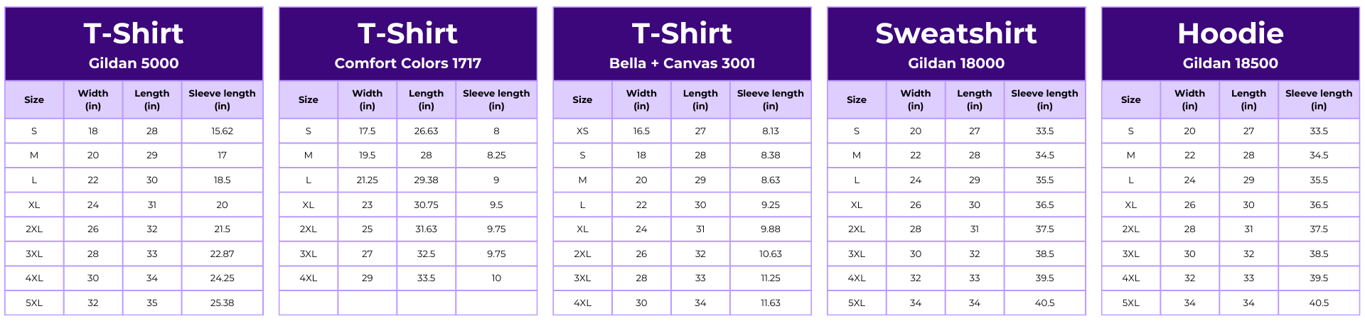 Teedify_Size-Chart